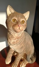 Country Artists Hand Crafted Tabby Cat life size Statue