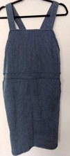 Dorothy Perkins Navy Striped Dungarees With Size Pockets Size 14.   (G)