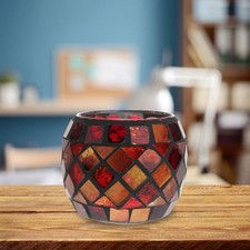  Red Glass Mosaic Votive