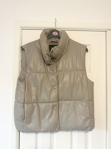 Zara beige leather gilet size