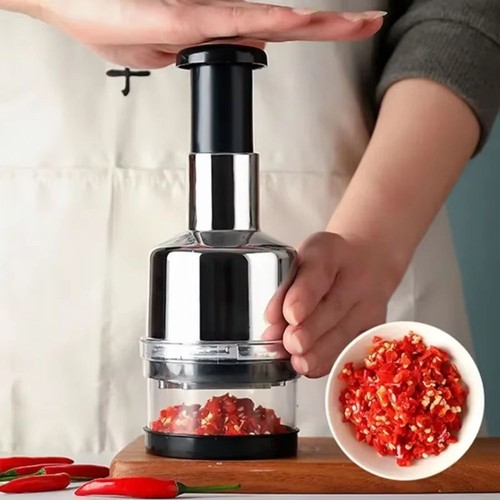 Stainless steel garlic presser - stainless,