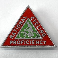 National Cycling Proficiency Vintage Enamel Pin Badge Bike Riding Safety Award