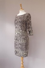 Marc Cain Snake Print Dress Size N4 12 - 14 Reptile Grey JE1818