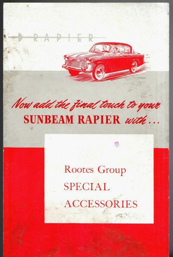 Sunbeam rapier series - rapier, i