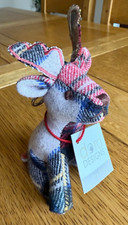 Dora Designs, Plaid Stag Key Ring/Bag Charm, new with Tags