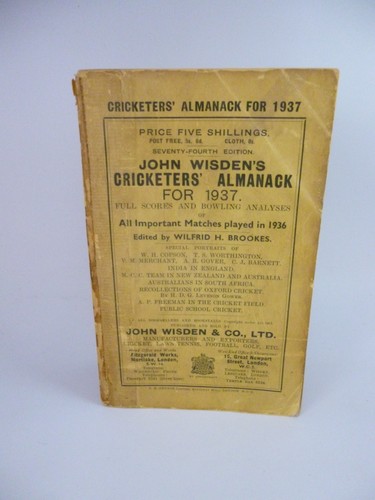 1937 wisden original - wisden,