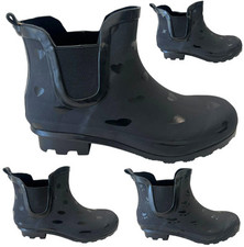 WOMENS LADIES ANKLE WELLIES WATERPROOF CHELSEA FESTIVAL WELLINGTONS BOOTS SIZE