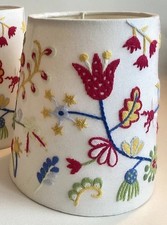 Vintage IKEA Small Embroidered Lampshade Alfhild Fagel Scandi Folk art VGC