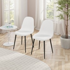 Set of 2/4 Dining Chairs Padded Seat with Wooden Legs Kitchen Office Living Room