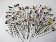 Hat pins x 87 small 12 cm, 8 cm & a few 3 cm - vintage hatpins