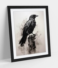 CHARCOAL STYLE RAVEN, CROW