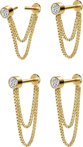 Pairs chain dangle earrings - pairs,
