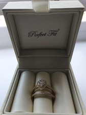 H Samuel 9ct Yellow Gold 0.40 Carat Diamond Wedding ring BRIDAL SET