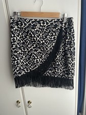 Zara Black & White Fringe Wrap