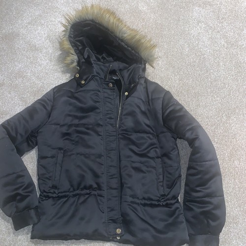 Boohoo puffer black coat - black,