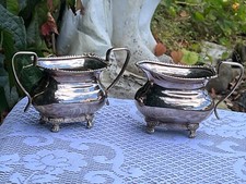 Antique silver plated footed