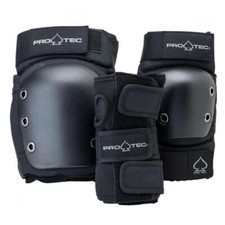 Pro-Tec Street Padset 3 Pack Pad Set Black Open Back
