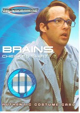 THUNDERBIRDS THE MOVIE COSTUME CARD TC4 OF BRAIN'S CHECKED SHIRT, blue/brown