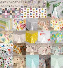 PLAIN SUMMER PRINTED DESIGNS OF PVC PLASTIC VINYL TABLE CLOTH OUTDOOR PARTIES 