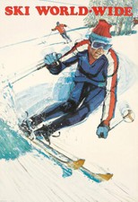 Art Poster Ski World Wide Skiing   Print