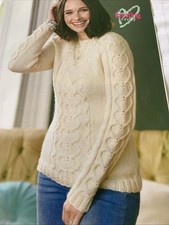 Ladies Heart Aran Jumper