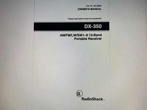 Realistic 350 user manual - dx-350,
