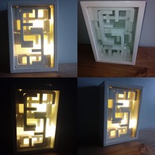 Vintage Hand Made Cubist Cubism Modernist abstract sculpture Light Box Art 1970s