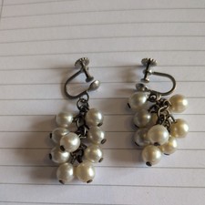 Vintage Silver tone faux pearl