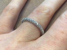 2.0 Carat Lab Created Diamond Full Eternity Ring Platinum Plated 925 Size N