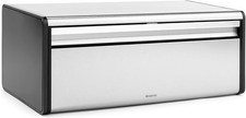 Brabantia Fall Front Bread Bin Large Countertop Storage Box for Bread Matt Steel