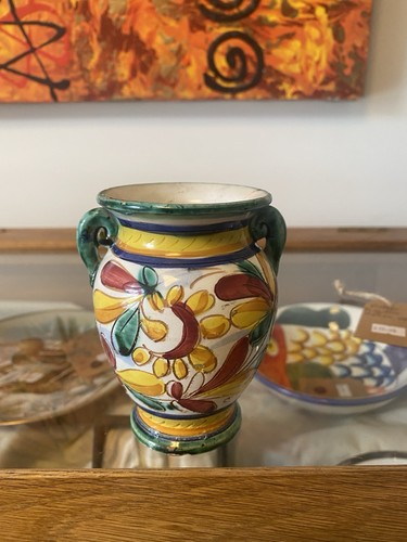 Vintage majolica italian vase - vintage,