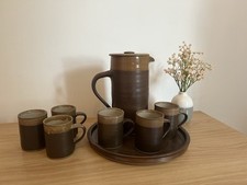 Abaty Stone Ware Coffee Set – Handmade in Wales – Rustic Brown Studio Pottery