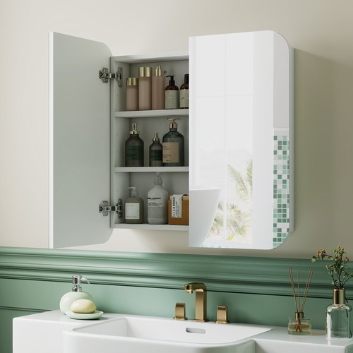 Arch bathroom mirror - mirror, cabinet