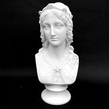 PRINCESS - MEDIEVAL LADY MARBLE BUST / SCULPTURE - MADE IN ENGLAND  11"  2.8kg
