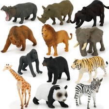 12X Animal Model Plastic Figures Jungle Wild Ocean Zoo Animal Playset Toys Gifts