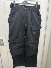 Snickers 3312 Comfort Cotton Work Trousers Black Used Condition 46 31W 32L