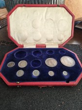 1902 EDWARD VII SILVER MATT PROOF 8 COIN PART SET - CROWN TO MAUNDY 1d WITH BOX