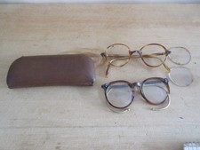 2 Pairs of Vintage 1950s Brown & Faux Tortoiseshell Spectacles + Case