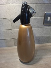 RARE VINTAGE BRONZED GOLD SPARKLETS ENGLAND BOC SODA SIPHON 1970s