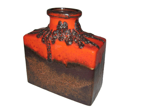 Vase fat lava - vase, roth