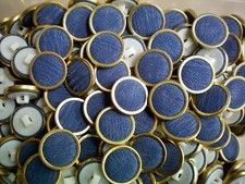 19mm 30L Blue Green Red Fabric Covered Shank Plastic & Metal Buttons K376 K377 