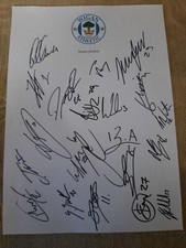 21 Signed On A Wigan Athletic Football Teamsheet 2024/25