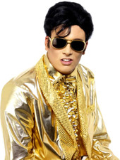 Elvis Presley Licensed Sunglasses Mens Gold Specs Elvis Fancy Dress Accessory