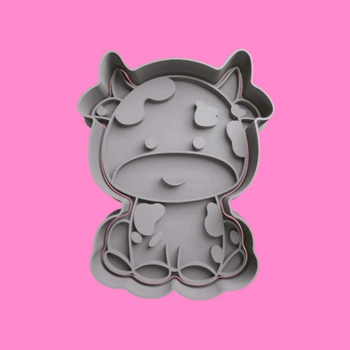 Cute sitting cow cookie cutter - cute,