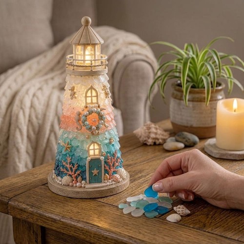 Sea glass lighthouse - sea,