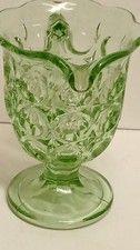 Art Deco Decorative Glass Jug.  Vintage Pressed Glass Jug on pedestal. 11.5 cm