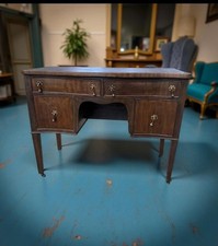 Antique Mahogany Kneehole French Desk, Dressing Table Hall