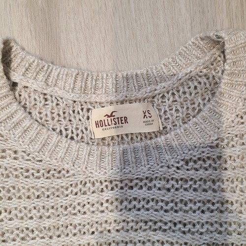 Y2k cream hollister open knit - open,