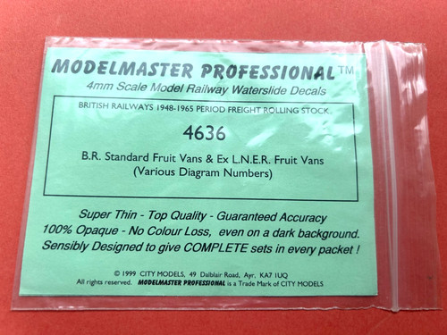 New modelmaster 4636 transfers - modelmaster,