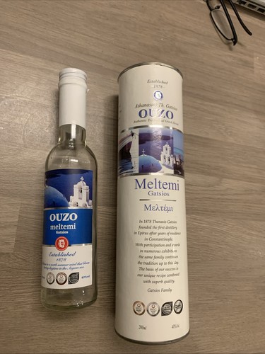 Ouzo meltemi empty bottle - ouzo,